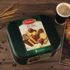 Delacre喜乐嘉巧克力曲奇礼盒装1000g法国进口饼干蛋卷休闲零食