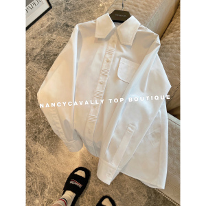 NancyCavally意大利进口高密强捻面料 小心机设计 百搭简约白衬衫