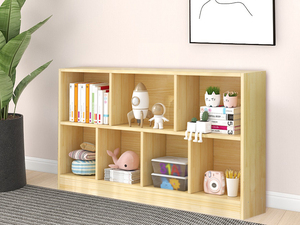 实木格子柜简易儿童书架松木书柜定制储物收纳小柜子家用