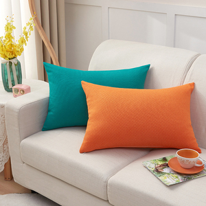 沙发靠枕长方形大靠背70北欧腰垫腰枕靠垫纯色简约长款套橙色抱枕