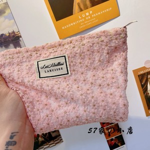 日本蕾丝雏菊化妆包便携大容量女高级收纳袋网红新款随身化妆袋