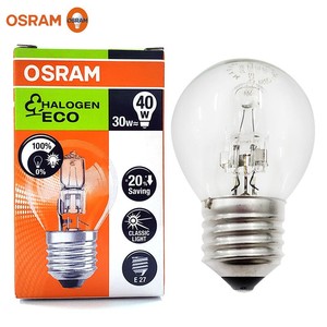 OSRAM欧司朗卤素卤钨灯泡46W30W护眼调光透明E27E14螺口尖泡球形