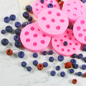 DIY水果系列蓝莓树莓硅胶模具巧克力翻糖糖果滴胶石膏装饰模具
