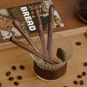 黑胡桃木咖啡搅拌棒酸奶甜品燕麦蜂蜜精致木质搅拌棍长柄搅拌勺