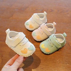 一岁女宝宝鞋子春款3-6-12个月婴儿软底学步单鞋婴幼儿公主鞋一段