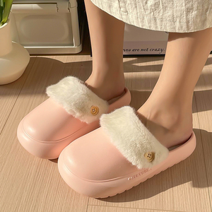 新款棉拖鞋女冬季可爱包跟外穿防水厚底防滑保暖室内家居月子棉鞋