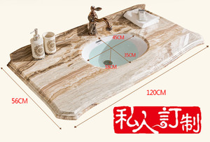 天然大理石台面洗手脸盆浴室柜专用台上盆台下盆尺寸款式定制台面