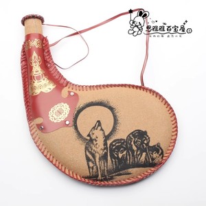 新疆纯手工羊皮制品水袋酒壶蒙古族特色旅游纪念工艺品软酒囊挂件