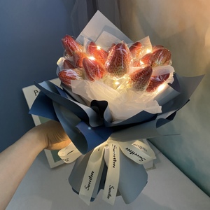 情人节草莓巧克力小花束手工制作diy材料包装纸生日礼物送男朋友