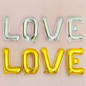 30寸LOVE金色银色英文字母铝膜气球婚庆婚房派对气球装饰