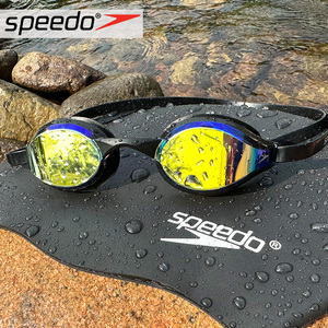 speedo专业小框泳镜男女通用高清竞速防水防雾速比涛泳镜泳帽套装