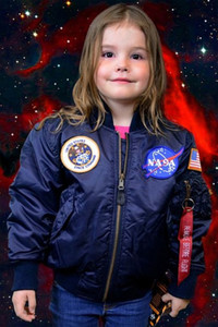 儿童MA1飞行员夹克春秋NASA宝宝外套 薄款男女外套大中小童棒球服