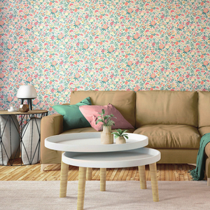 日本进口丽彩壁纸2022新款美式花卉墙纸客餐厅沙发卧室床头背景墙