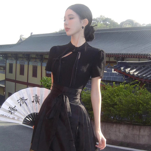 新中式上衣2024夏款日常通勤改良汉服国风搭配马面裙的短袖T恤女