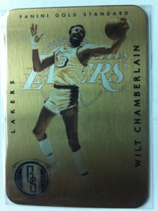 NBA球星卡 湖人队张伯伦PANINI帕尼尼金砖金属卡铁板卡 收藏品
