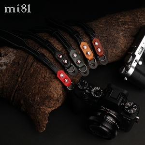 MI81羊皮徕卡相机手腕带 富士x100vi x100v旁轴复古手绳 徕卡M10R M11 M9 M8 m6 MP真皮挂绳 双面皮 减压
