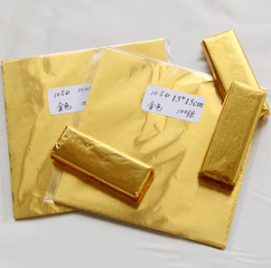 包邮金色压纹铝箔纸费列罗金莎巧克力茶叶包装锡纸100张