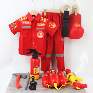 小朋友的消防员衣服夏季短袖消防队服装男女童消防员主题写真摄影