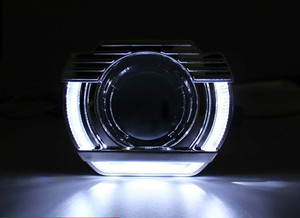 2.5寸透镜专用LED光导天使眼一体化遮光罩汽车改装大灯透镜装饰罩