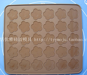 跑量 整版樱花小花卡通马卡龙 Macarons专用硅胶烤箱烤盘垫