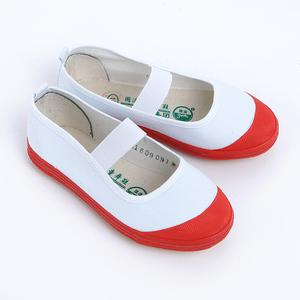 青岛环球儿童布鞋幼儿园室内鞋小白鞋女童男童体操鞋舞蹈鞋红头鞋