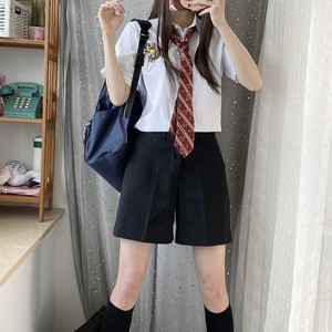 日本JK学院风制服短裤英伦校服学生班服西裤校服黑色直筒裤子大码