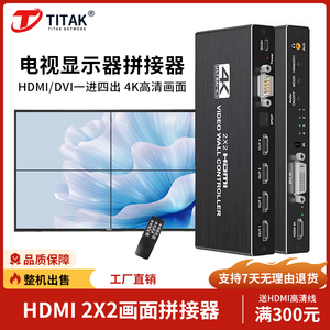 4K高清HDMI拼接器2X2液晶电视拼接屏控制处理器电视墙画面分屏器
