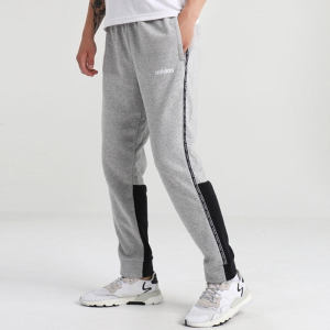 Adidas阿迪达斯男子运动加绒针织灰白色束脚收口长裤EI5593