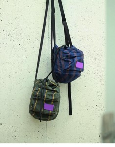 紫标Stripe Shoulder Bag有机棉条纹COOLMAX机能便携小包23060701
