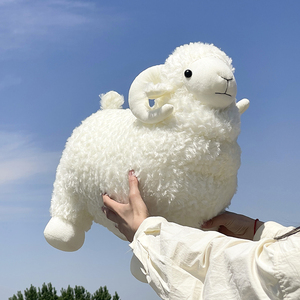 可爱仿真小羊公仔毛绒玩具山羊玩偶摆件羊驼娃娃抱枕生日礼物男女