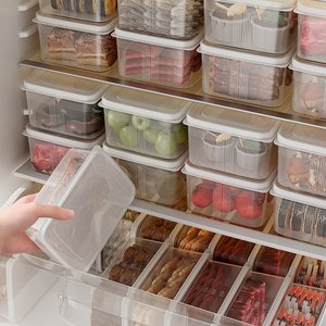 冰箱收纳盒保鲜盒食品级冷冻专用分装盒密封整理神器冻肉储藏盒子