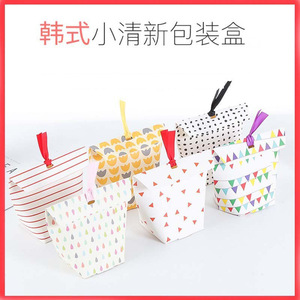 韩版创意喜糖盒礼品盒子袜子丝巾糖果纸盒饰品系带包装盒印刷