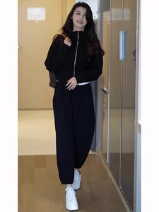 韩版高级时装套装女士2023秋季新款小个子时尚卫衣两件套洋气穿搭