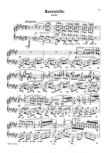 肖邦 Barcarolle, Op.60 升F大调船歌 原版 钢琴谱 带指法踏板