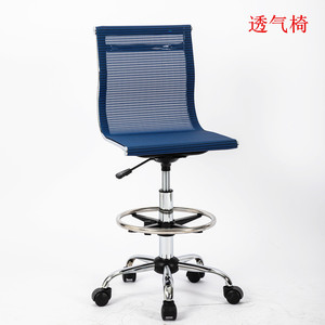 小型网布椅滑轮高脚凳办公工作椅吧台升降转椅电脑椅舒适透气椅