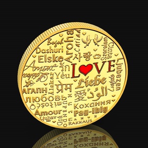 爱之语我爱你 浪漫爱情幸运守护金币 情人互赠礼物定情许愿硬币