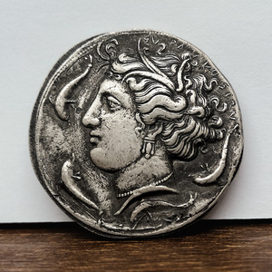 巨蟹座守护神复刻古希腊银币月亮女神阿尔忒弥斯硬币雕刻装饰币