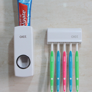 Olet奥莱特自动挤牙膏器免打孔挤压器牙膏带牙刷架套装卫浴置物架