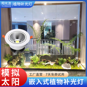 嵌入式植物射灯全光谱室内植物光照补光灯生长灯专业植物墙绿植灯