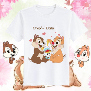 可爱花栗鼠奇奇和蒂蒂松鼠兄弟Chip 'n' Dale 短袖t恤衫上衣服