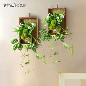 ins风挂墙假花仿真花壁挂墙面装饰品店铺墙壁墙上假绿植挂件植物