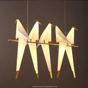 北欧创意个性小鸟吊灯客厅餐厅吧台服装店北欧千纸鹤吊灯