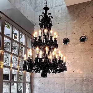 新款欧式水晶大吊灯复式楼客厅灯简约餐厅酒吧别墅大厅楼梯长吊灯