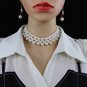 韩版轻奢珍珠编织项链女气质高级锁骨链2023年新款脖子饰品颈脖链