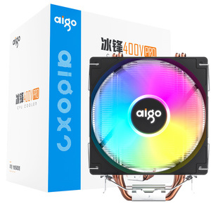 爱国者Aigo冰锋400Vpro炫彩四管CPU散热器适合全平台RGB散热风扇