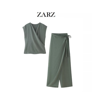 ZARZ自制 欧美风 新款女装垂性双襟上衣0264170垂性纱笼裤0264169