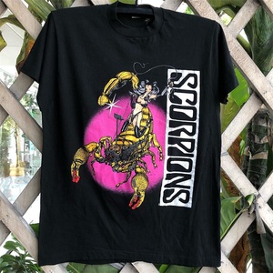 Scorpions蝎子乐队复古朋克街头摇滚小领口短袖美式重磅棉男女T恤