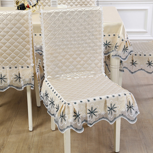 椅子套罩家用布艺连体椅垫防滑加棉椅子套简约餐厅坐垫餐椅套桌布