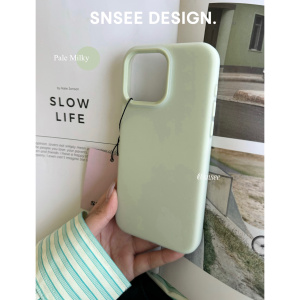 snsee｜薄荷曼波风~春夏多巴胺果冻液态硅胶ins风高级简约软糯纯色手机壳适用于iPhone13pro苹果14promax15