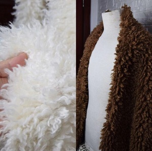 仿羊羔绒 小浣熊布料毛绒皮草外套服装秋冬澳洲卷毛毛料里布 面料
